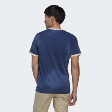 T-shirt Graphics Mellow Ride Club 3-Stripes Bleu Hommes Originals