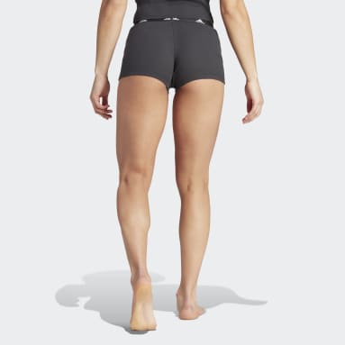 Women Training Black Active Flex Ribbed Boxer Shorts