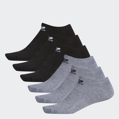 Originals Grey Trefoil No-Show Socks 6 Pairs