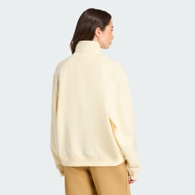 Módna oversized mikina s krátkym zipsom a logom