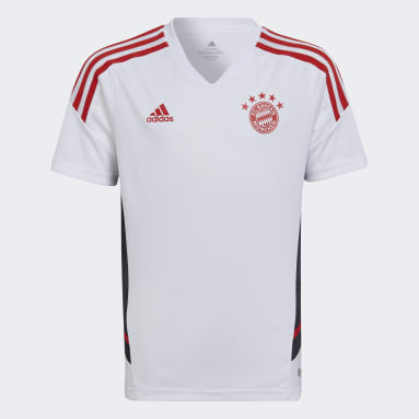 Moda Koszulki Koszulki z nadrukiem FC Bayern München FC Bayern M\u00fcnchen Koszulka z nadrukiem czerwony-bia\u0142y Wydrukowane logo 
