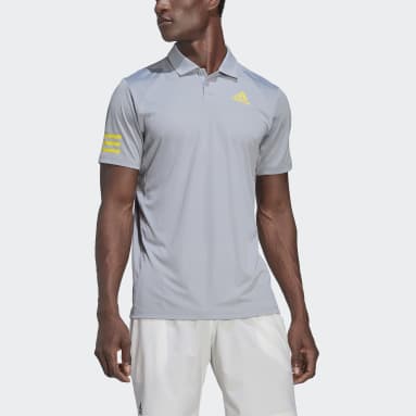 Men Tennis Grey Club Tennis 3-Stripes Polo Shirt