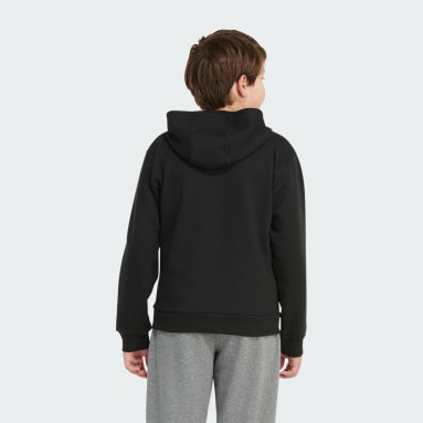 Youth Training Black Long Sleeve Essential Fleece Hoodie (Extended Size)