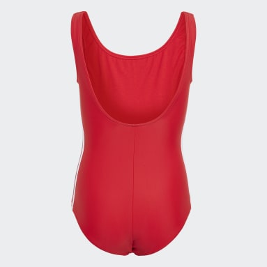 Mädchen Originals Originals Adicolor 3-Streifen Badeanzug Rot