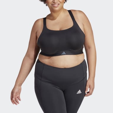Women Gym & Training Black Tailored Impact Luxe Training High-Support Bra (Plus Size)
