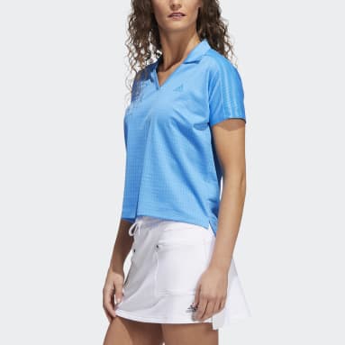 Playera Polo 3 Franjas Azul Mujer Golf