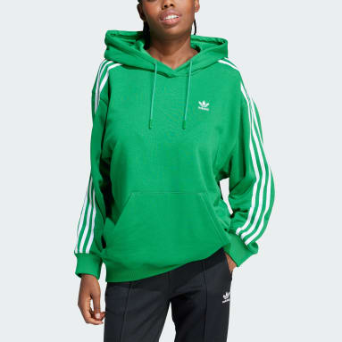 Dames Originals groen Adicolor 3-Stripes Oversized Hoodie