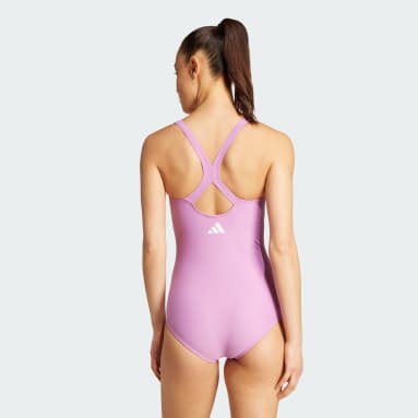 Padded 3-Stripes Closed-Back Swimsuit