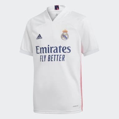 Boys Football White Real Madrid 20/21 Home Jersey