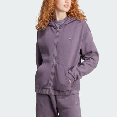 Veste de survêtement à capuche zip intégral molleton délavé ALL SZN Violet Femmes Sportswear