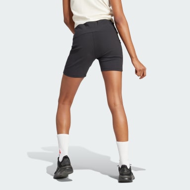 Cycliste côtelé taille haute Lounge Noir Femmes Sportswear
