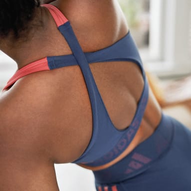 Women Gym & Training Red Don't Rest 3-Stripes Bra