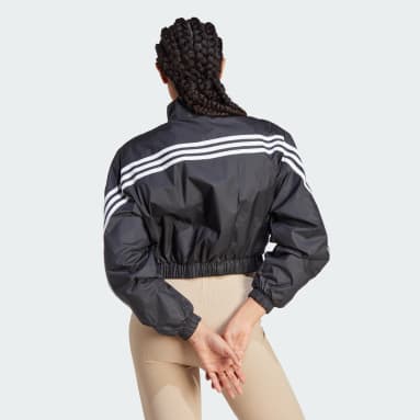 Women Sportswear Black Future Icons 3-Stripes Woven 1/4 Zip Jacket
