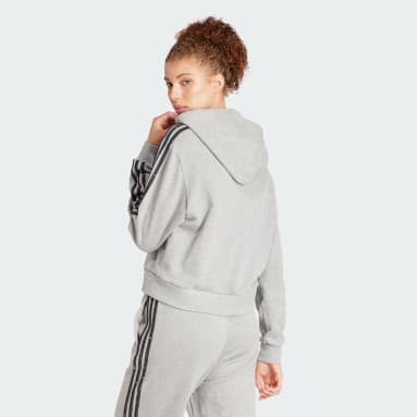 Custom Sweatshirts  Printed Adidas Women's Black / Grey Two 3