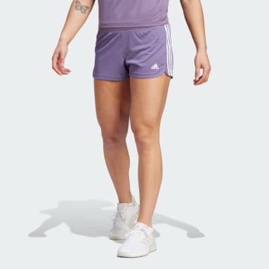 Women Training Purple Pacer 3-Stripes Knit Shorts