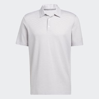 Men Golf Grey Ottoman Stripe Polo Shirt