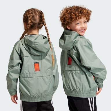 Kinder Sportswear City Escape Woven Lightweight Packable Windbreaker Grün