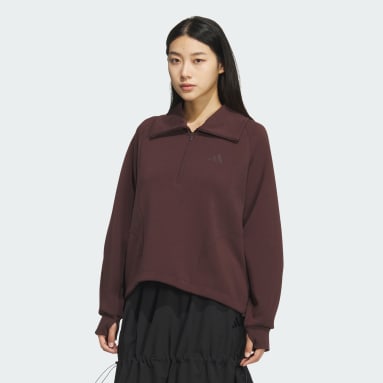 Women Soft Lux 하프 집 스웨트셔츠