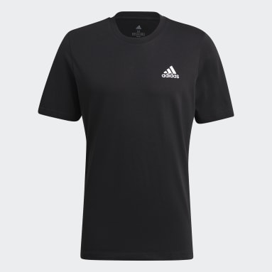 Camiseta Essentials Logo Pequeño Bordado Negro Hombre Sportswear