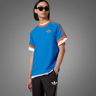 Camiseta Adicolor 70s Vintage Cali Azul Hombre Originals