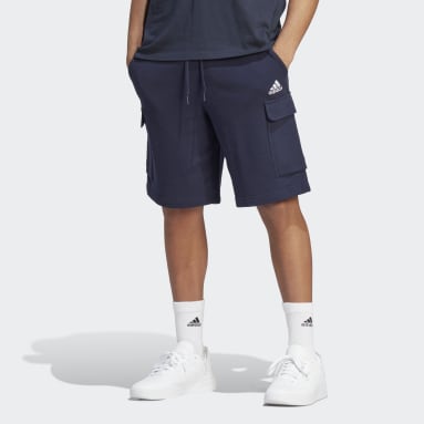 Men Sportswear Blue Essentials French Terry Cargo Shorts