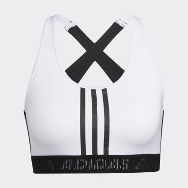 Women Training White Don't Rest 3-Stripes Bra