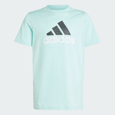 Kids Sportswear Turquoise Essentials Two-Color Big Logo Cotton Tee