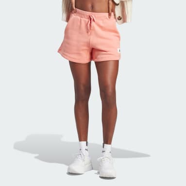 ผู้หญิง Sportswear สีแดง กางเกงขาสั้นผ้าเฟรนช์เทอร์รีย์ Lounge