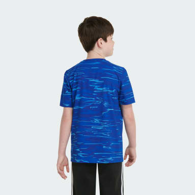 Youth Training Blue Short Sleeve "Liquid Camo" Printed Tee