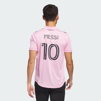 Men Football Pink Inter Miami CF 22/23 Messi 10 Home Authentic Jersey