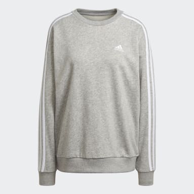 Sudadera Essentials Studio Lounge 3 bandas Gris Mujer Sportswear