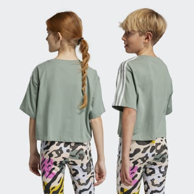 Youth Originals Green Animal Print Crop Tee