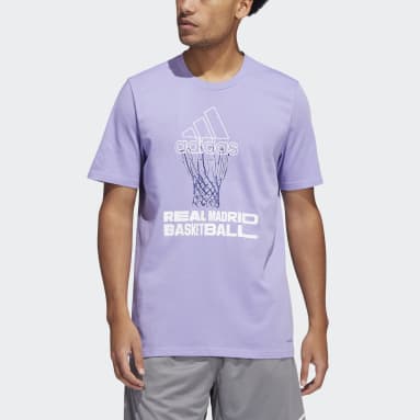Men Basketball Purple Real Madrid Graphic Tee