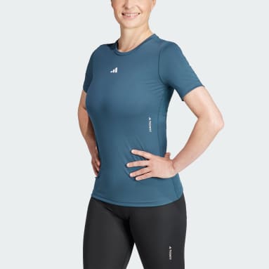 Ženy Cvičení A Trénink tyrkysová Tričko Techfit Training
