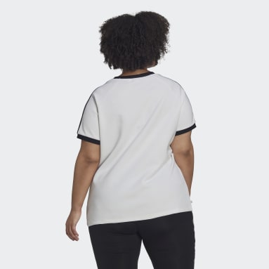 Dames Originals wit Adicolor Classics Slim 3-Stripes T-shirt (Grote Maat)