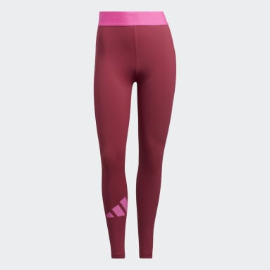 Women Training Pink Techfit Life Mid-Rise Badge of Sport Long Tights