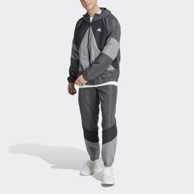 Men Sportswear Grey Colorblock Track Suit