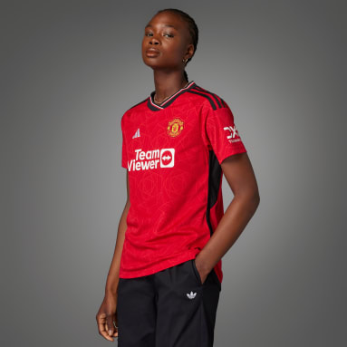 ผู้หญิง ฟุตบอล สีแดง เสื้อฟุตบอลชุดเหย้า Manchester United 23/24