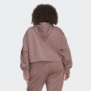 Ženy Originals fialová Mikina s kapucňou Adicolor Classics (plus size)