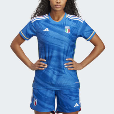 Maillot Domicile équipe féminine Italie 23 Authentique Bleu Femmes Football
