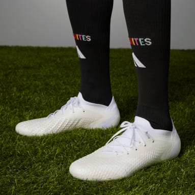 Botas de Futebol Predator Accuracy.1 Low – Piso Firme Branco Futebol