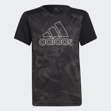 Remera Designed to Move Estampada Negro Niño Sportswear