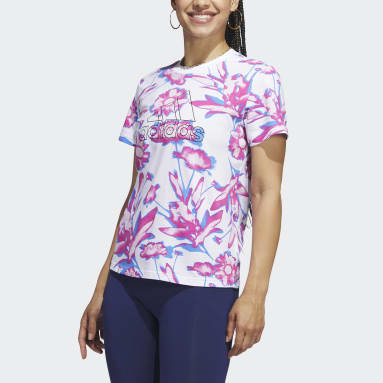 Women Sportswear White Bloom Allover Print Tee