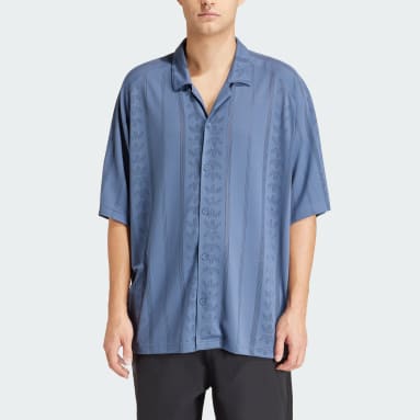 Men's Originals Blue Fashion Mesh Short Sleeve Shirt