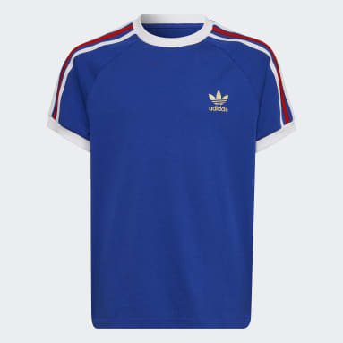 Polera Adicolor 3 Tiras Azul Niño Originals