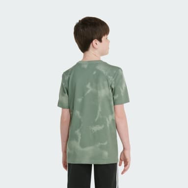 Youth Training Green Allover Print Fluidity Short Sleeve Tee