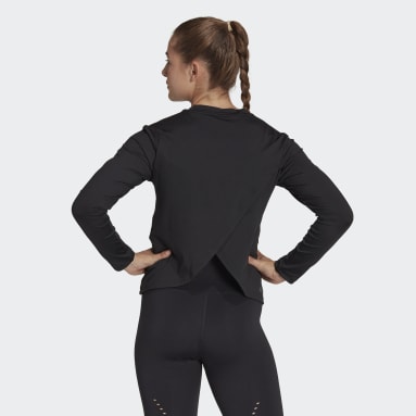 Ženy Joga čierna Tričko AEROREADY Studio Long Sleeve