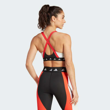 Women Training Black 파워임팩트 트레이닝 미디엄 서포트 테크핏 컬러블록 브라