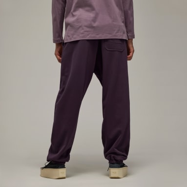 Pantalon Y-3 coupe droite molleton coton bio Violet Hommes Y-3