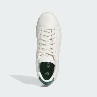 White leather sales golf shoes